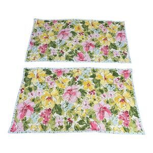 Sunham Bright Floral Colorful King Pillow Sham Set Of 2 Spring Summer Pillowcase